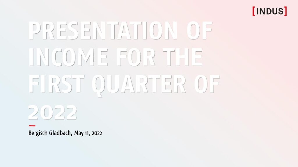 Media: Presentation of the results for the first quarter 2022