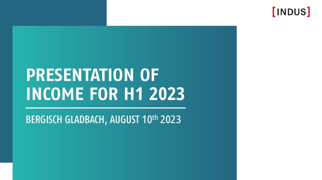 Media: Presentation of the results for first half-year 2023
